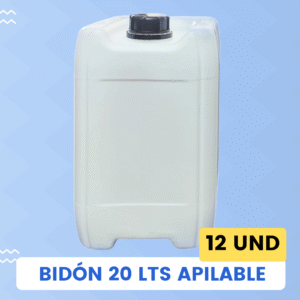 Bidón Plástico 20 Lts Blanco Apilable Pack 12 Und